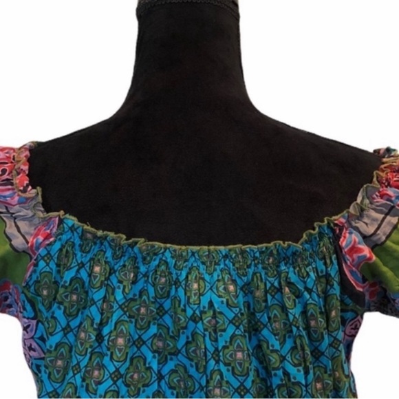 Charlotte Web NWT 100% cotton cap shortsleeve abstract print size medium/large - Picture 5 of 12